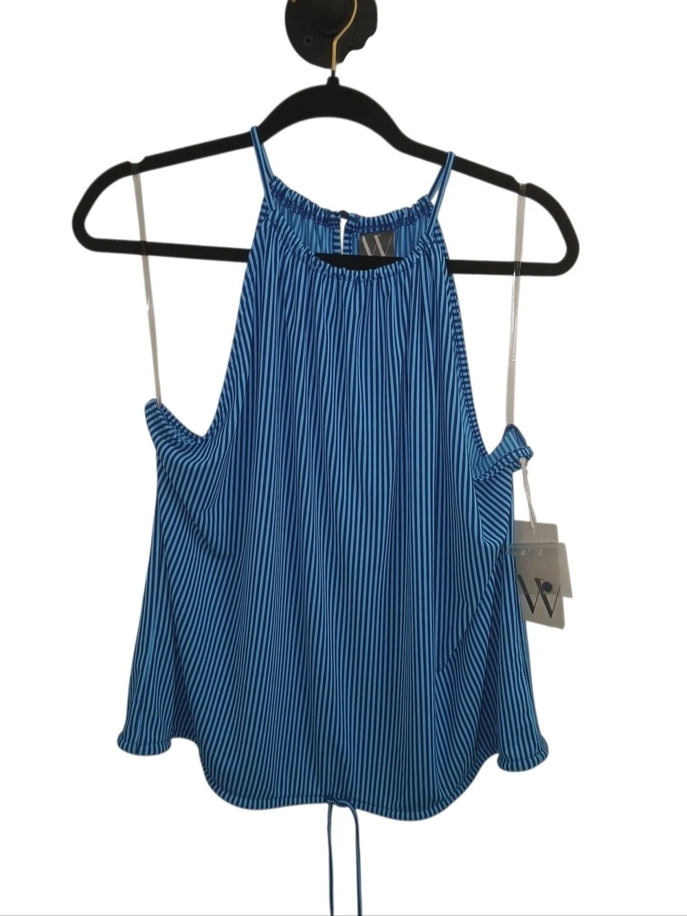 Worthington Blue and White Pinstripe Halter Camisole #132